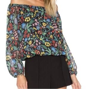Alice + Olivia | Alta Peasant Off the Shoulder Blouse Top Size Small